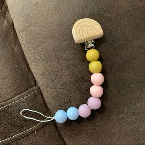 Mudpie rainbow pacifier clip
